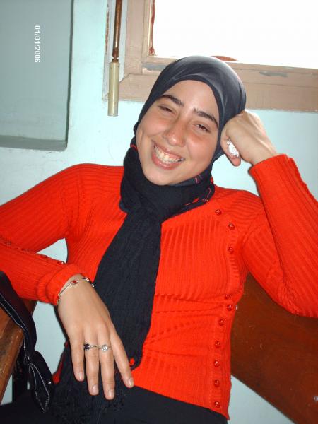 the red color and the big smile